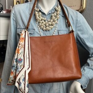 Portland Leather Honey Brown Triangle Shoulder Bag